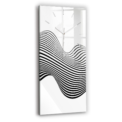 Vertical wall clock Black and white art