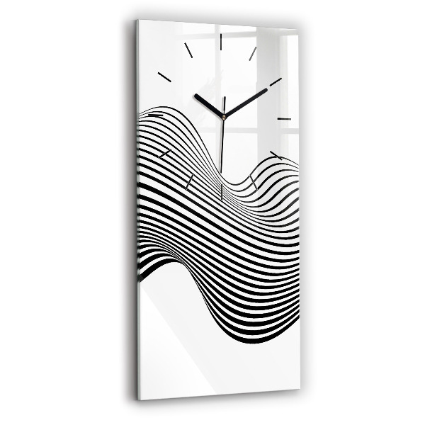 Vertical wall clock Black and white art
