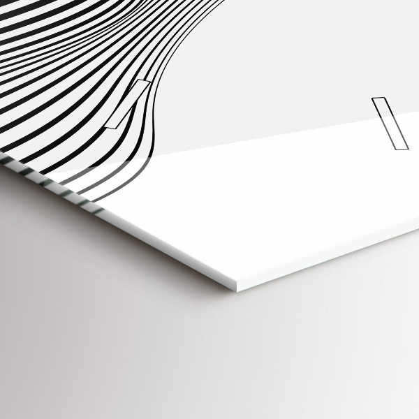 Vertical wall clock Black and white art