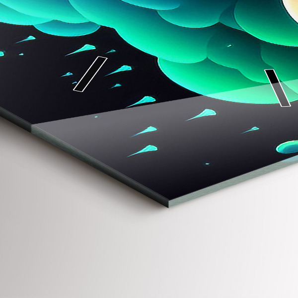 Vertical wall clock Neon mushrooms