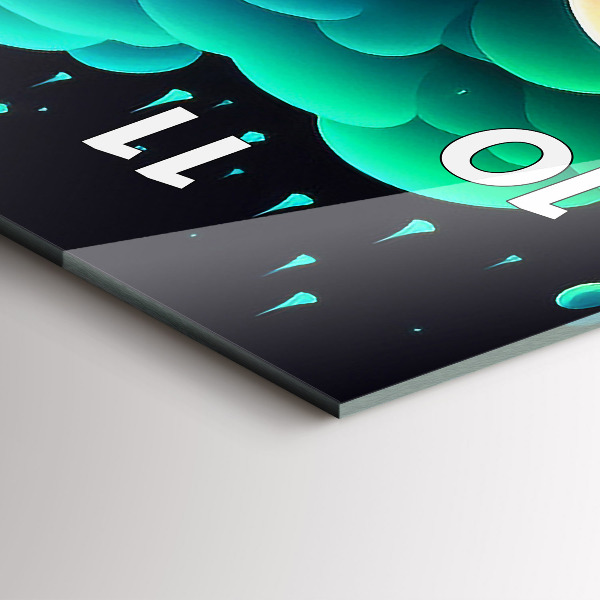 Vertical wall clock Neon mushrooms