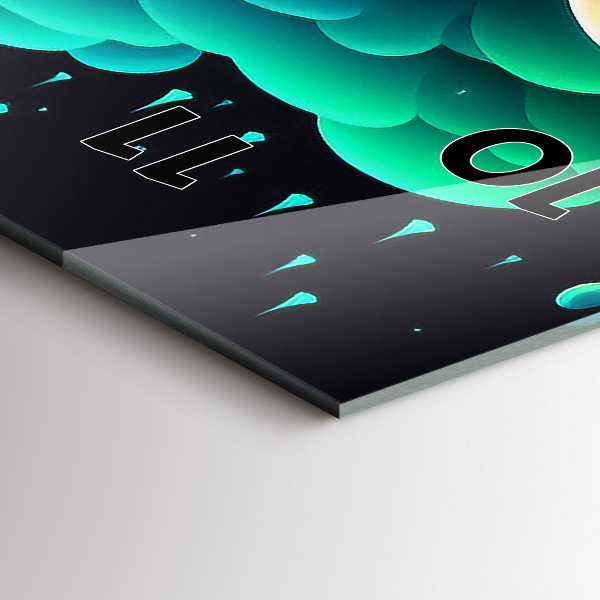 Vertical wall clock Neon mushrooms