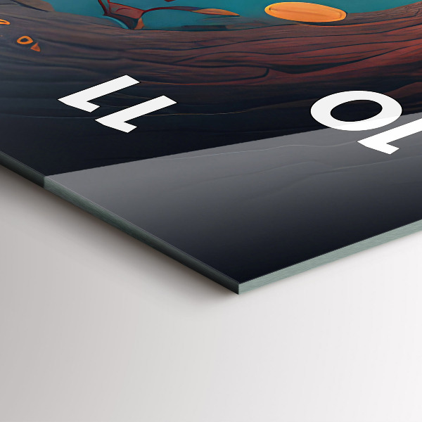 Vertical wall clock Forest and magic mushrooms