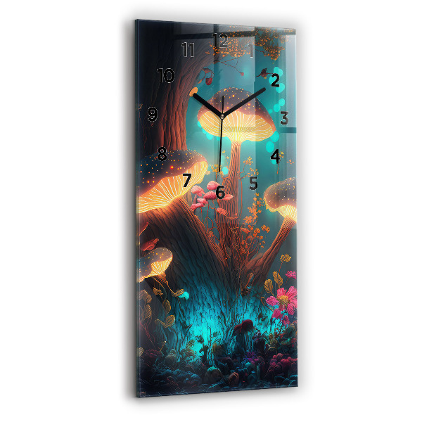 Vertical wall clock Forest and magic mushrooms