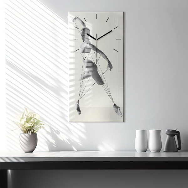 Vertical wall clock Abstract woman dancer