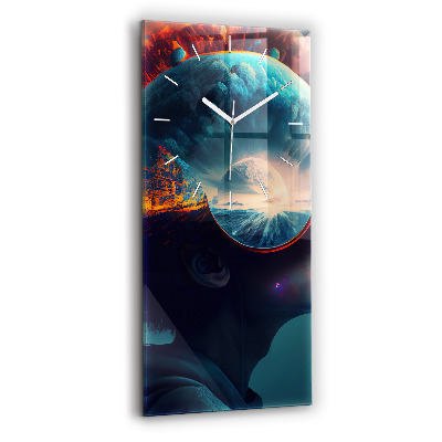 Vertical wall clock Futuristic world