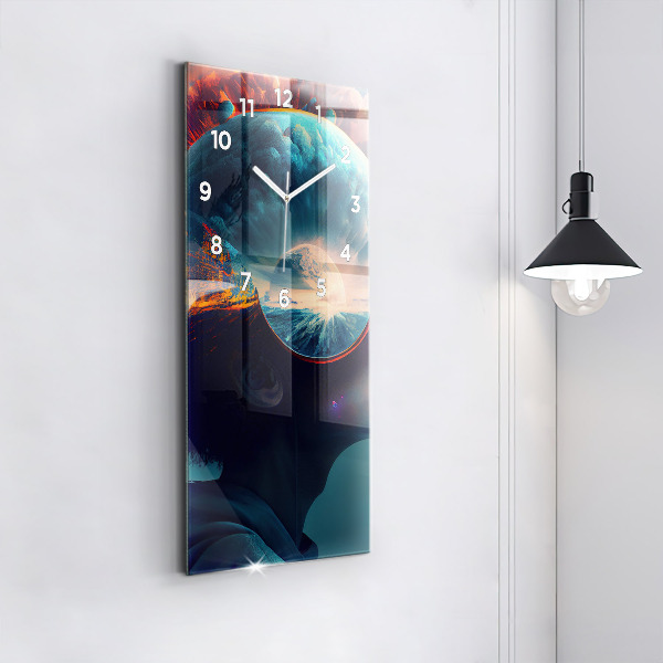 Vertical wall clock Futuristic world