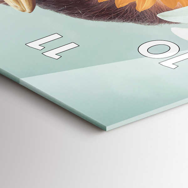 Vertical wall clock Woman with flowers