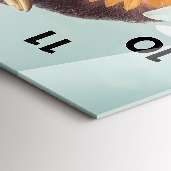 Vertical wall clock Woman with flowers