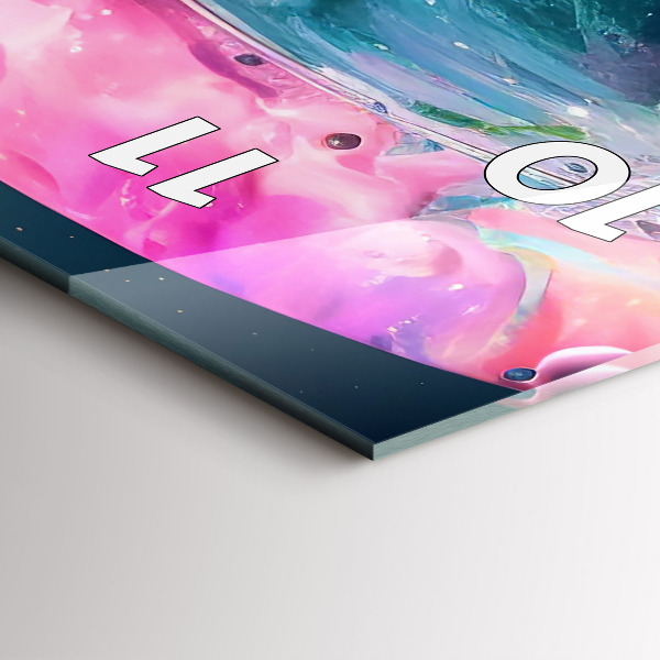 Vertical wall clock Cosmonaut and colorful clouds