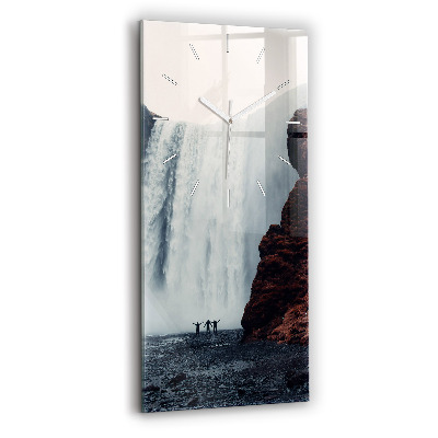 Vertical wall clock Waterfall Landscape Iceland