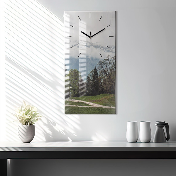 Vertical wall clock Mountain view