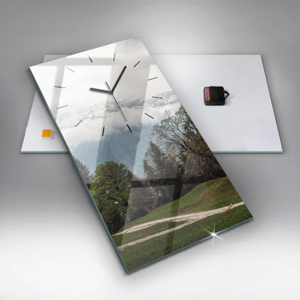 Vertical wall clock Mountain view