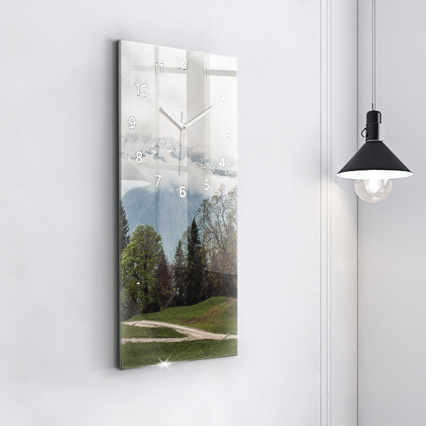 Vertical wall clock Mountain view