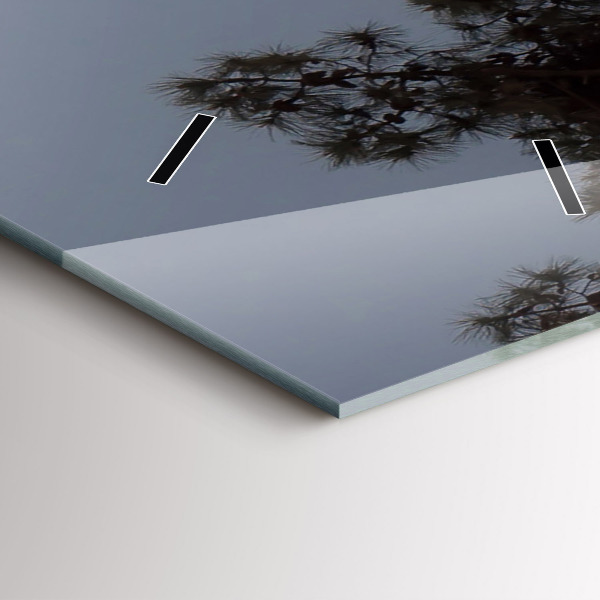 Vertical wall clock Crescent and trees