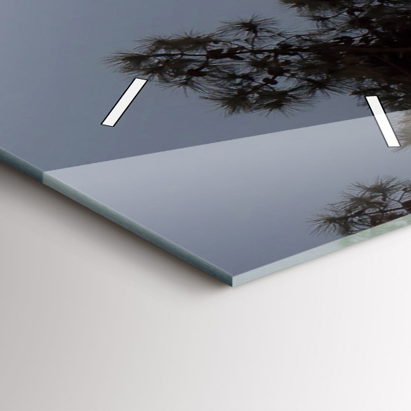 Vertical wall clock Crescent and trees