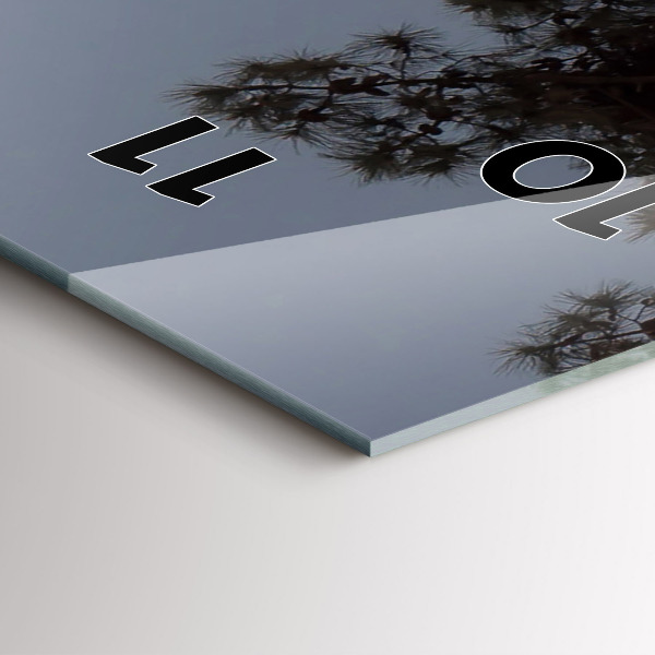 Vertical wall clock Crescent and trees