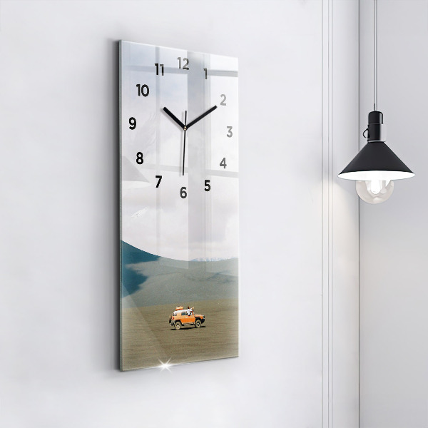 Vertical wall clock Vehicle in the Kamchatka desert