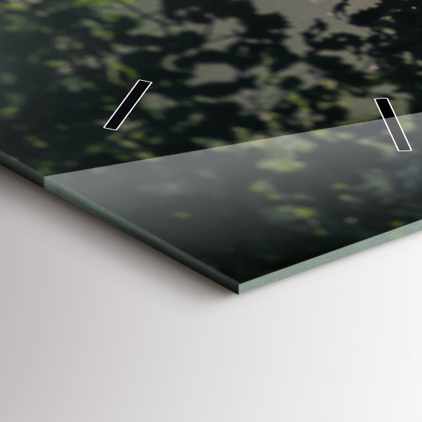 Vertical wall clock Forest road and streaks of sunlight