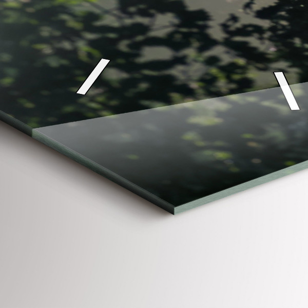 Vertical wall clock Forest road and streaks of sunlight