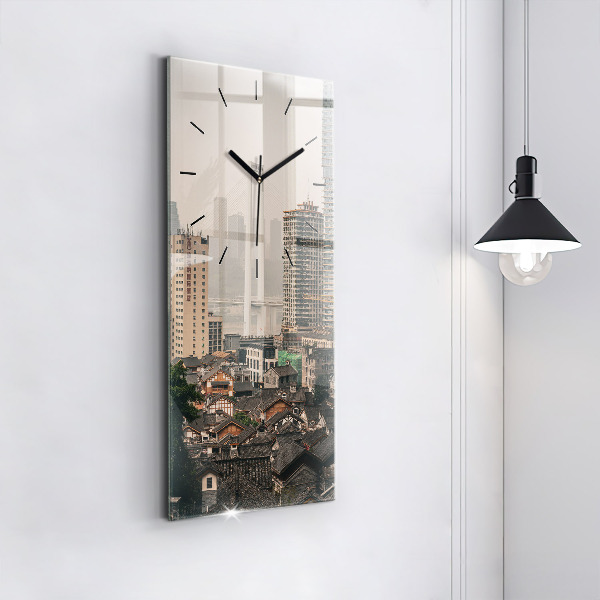 Vertical wall clock Chongqing Old Town