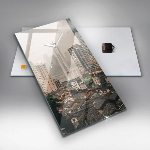 Vertical wall clock Chongqing Old Town