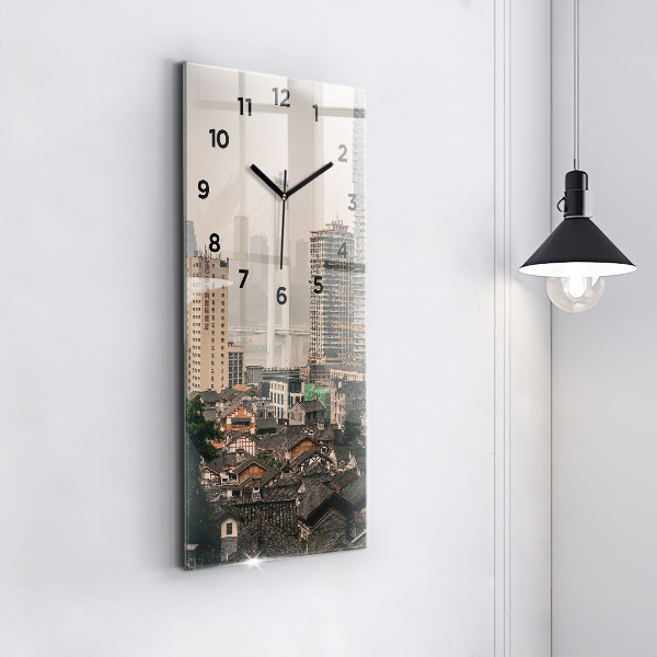 Vertical wall clock Chongqing Old Town