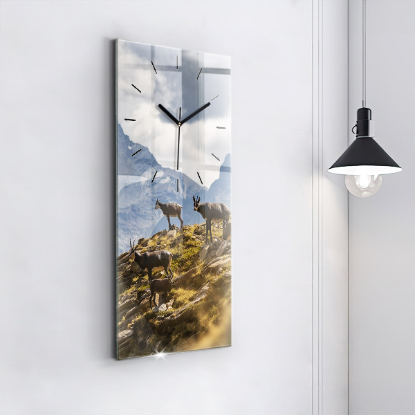 Vertical wall clock Goat in the Aosta Valley