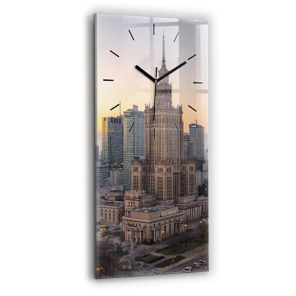 Vertical wall clock Panorama of Warsaw