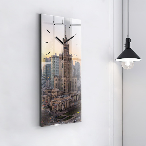 Vertical wall clock Panorama of Warsaw
