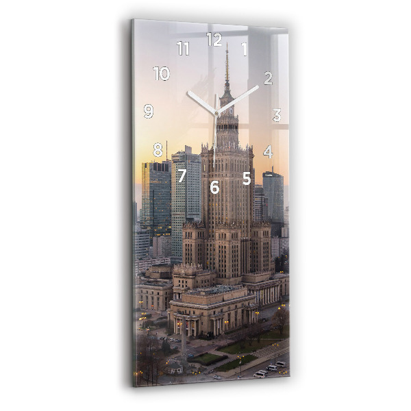 Vertical wall clock Panorama of Warsaw