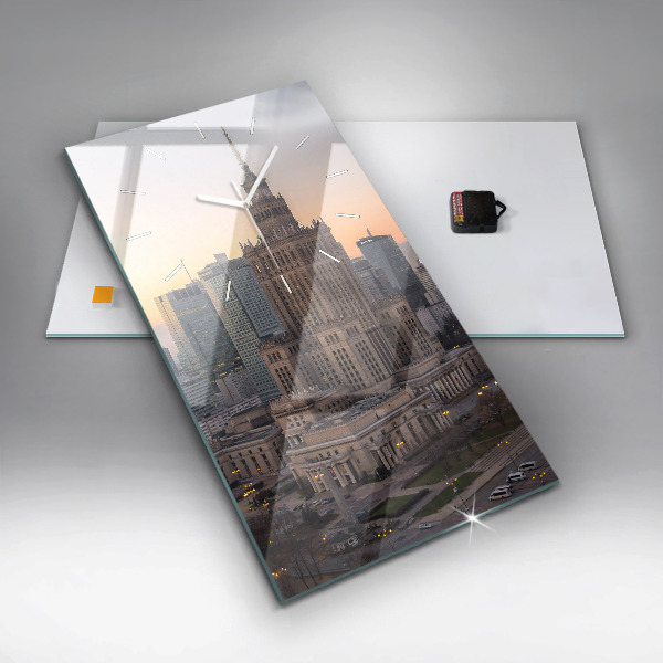 Vertical wall clock Panorama of Warsaw