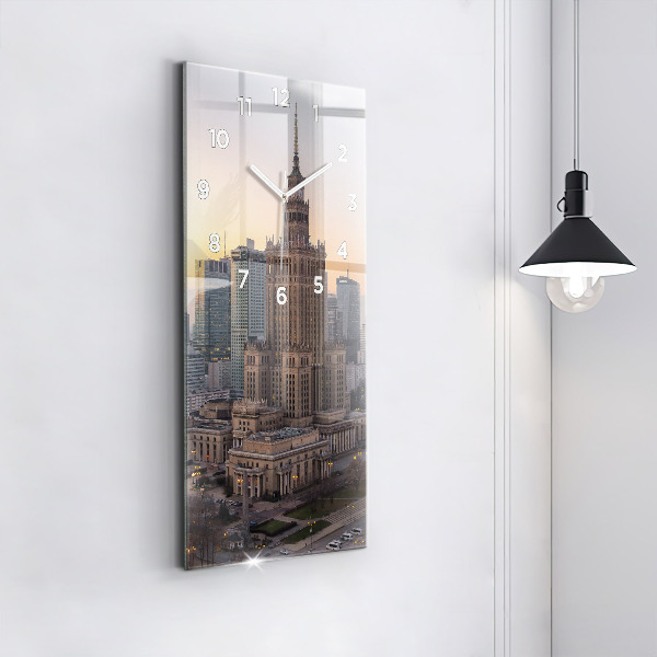 Vertical wall clock Panorama of Warsaw