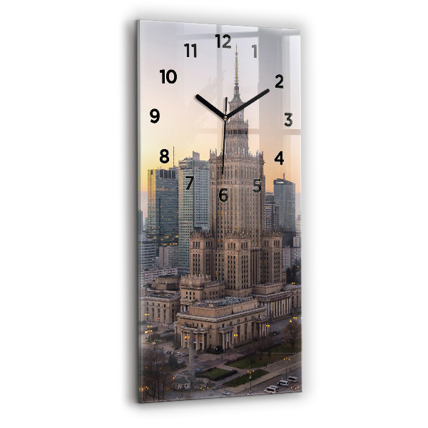 Vertical wall clock Panorama of Warsaw