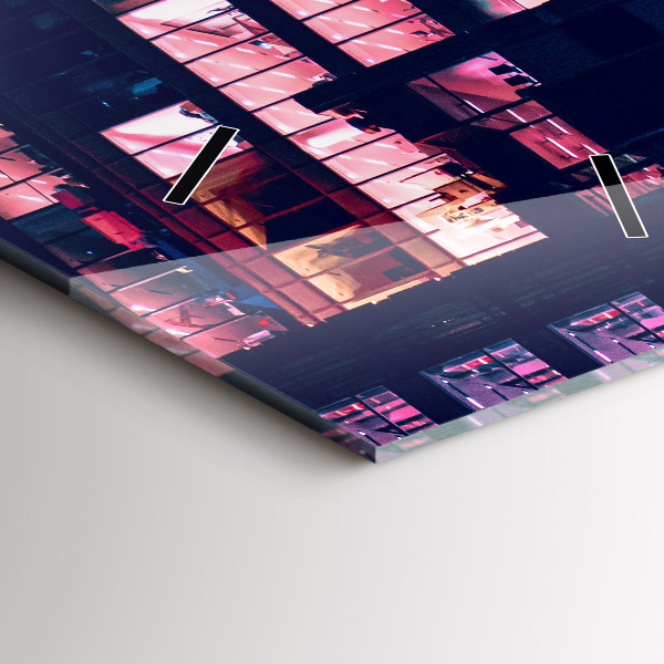 Vertical wall clock Warsaw at night