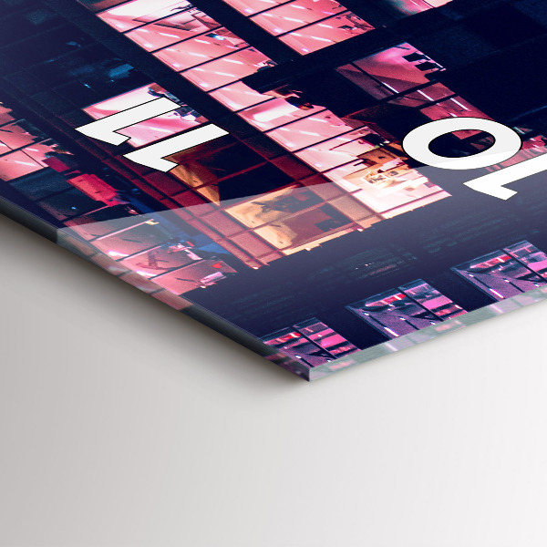 Vertical wall clock Warsaw at night