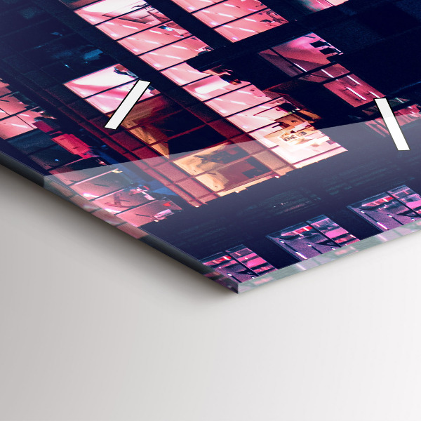 Vertical wall clock Warsaw at night