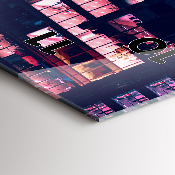 Vertical wall clock Warsaw at night