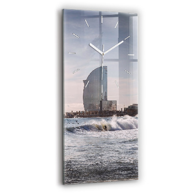 Vertical wall clock Barcelona Surfer