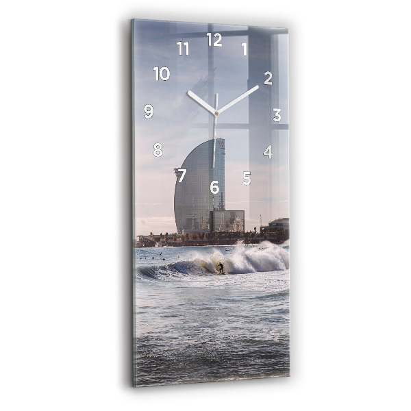 Vertical wall clock Barcelona Surfer