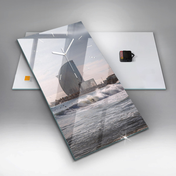 Vertical wall clock Barcelona Surfer
