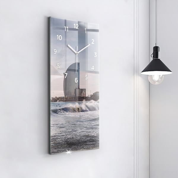 Vertical wall clock Barcelona Surfer