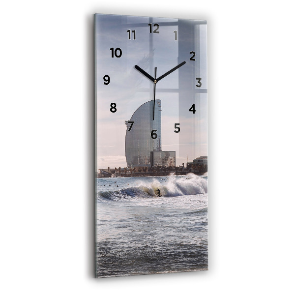 Vertical wall clock Barcelona Surfer