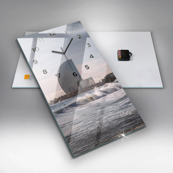 Vertical wall clock Barcelona Surfer