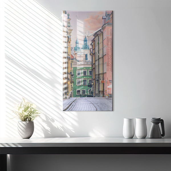 Vertical wall clock Old Town in Warsaw