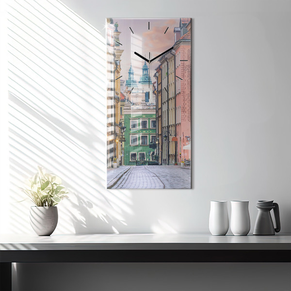 Vertical wall clock Old Town in Warsaw