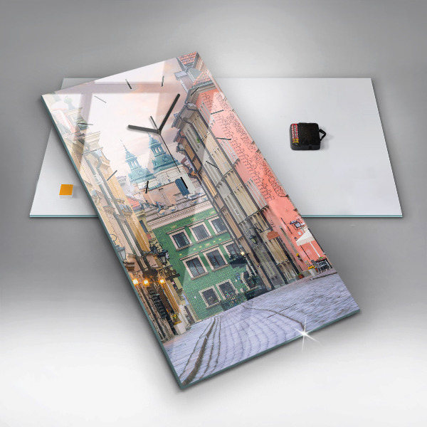 Vertical wall clock Old Town in Warsaw