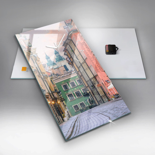 Vertical wall clock Old Town in Warsaw