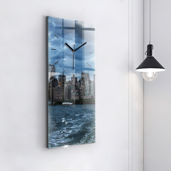 Vertical wall clock New York Panorama