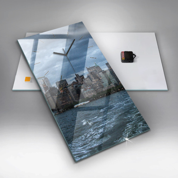 Vertical wall clock New York Panorama